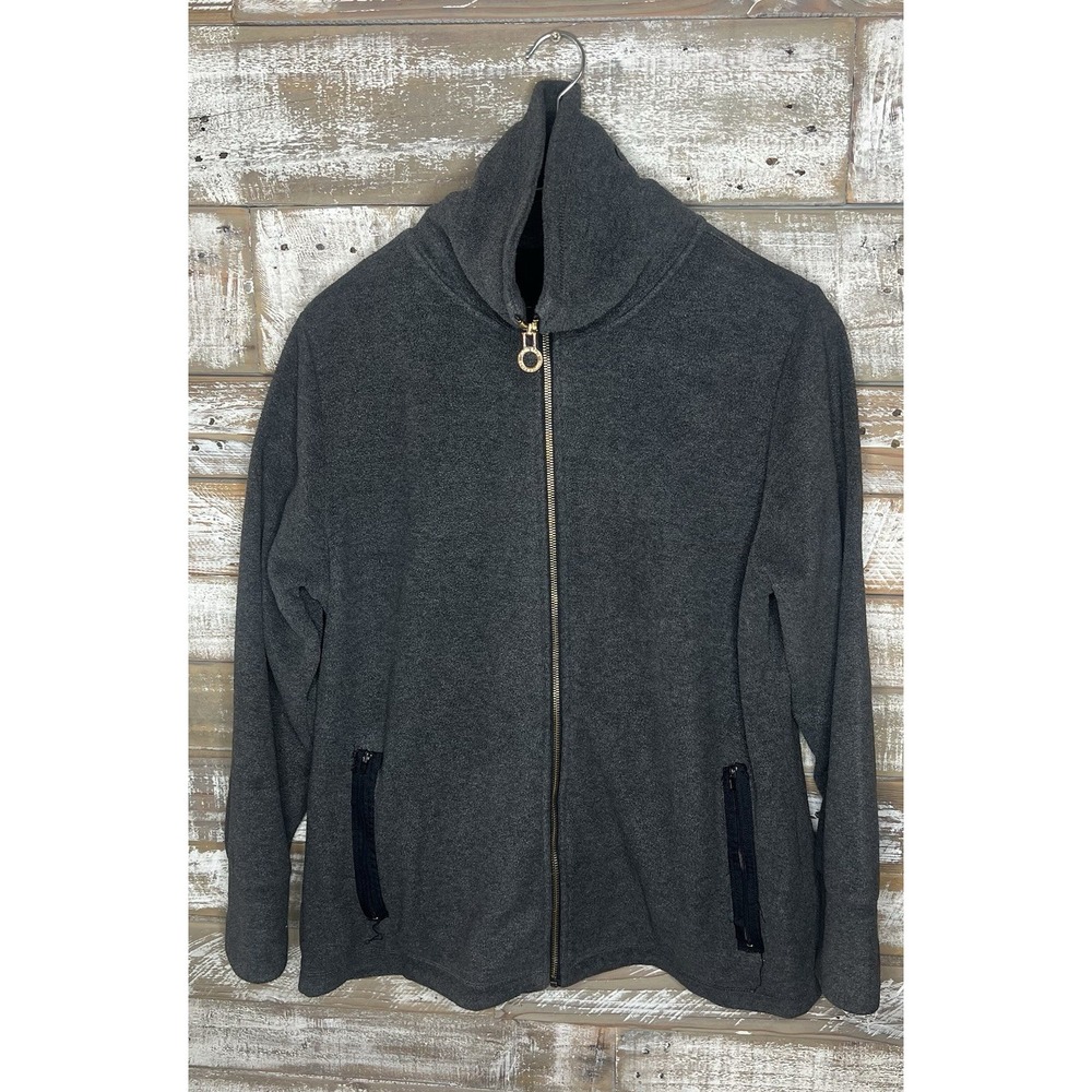 Calvin Klein Performance womens gray mock neck zip up jacket 1X